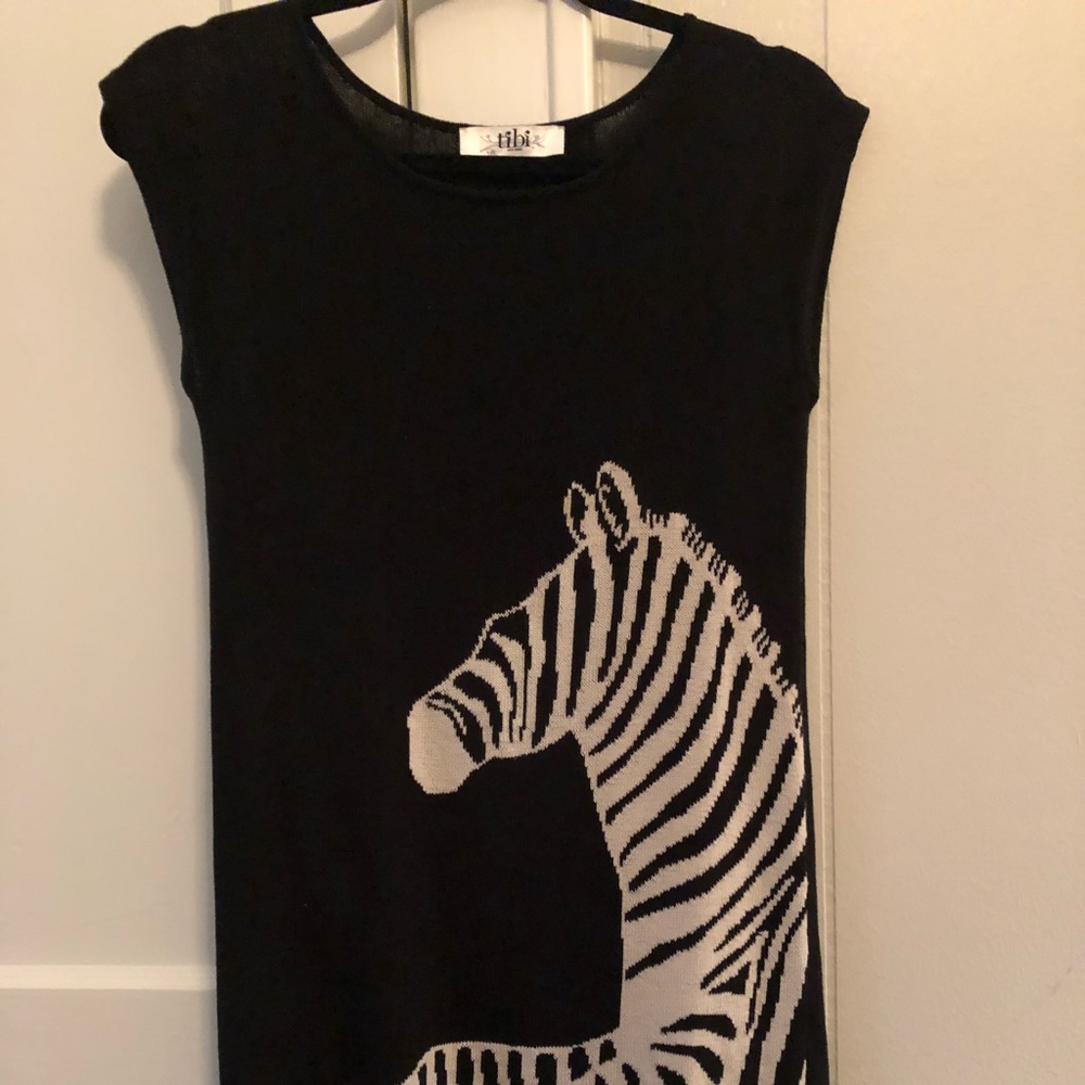 Tibi Sleeveless Zebra Dress | XS